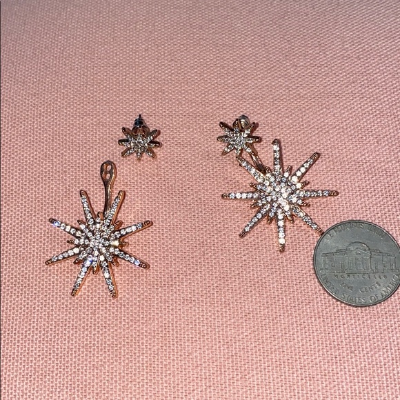 Detachable Star Rose Gold & Crystal Earrings - Picture 5 of 5
